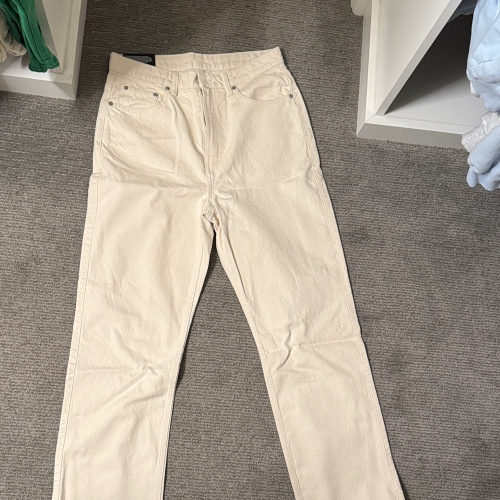 Rowe Cream Straight-Leg Jeans - Picture 3 of 6